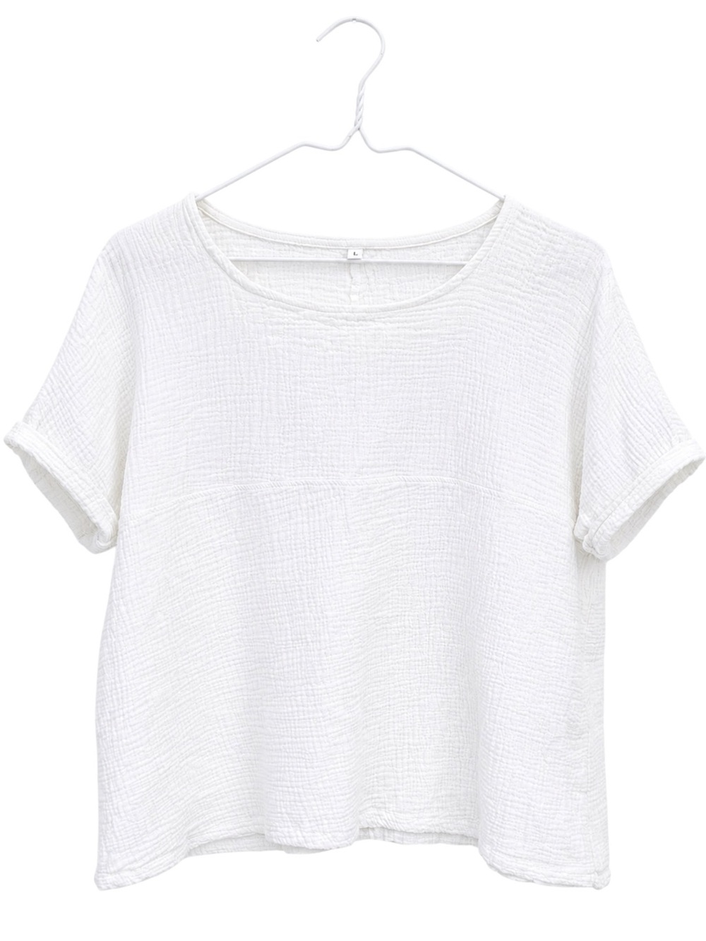 Oversized Linen Cotton Gauze Boxy Top White Lagenlook Minimalist Medium